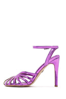 Women's Purple Ankle Strap Thin Heel Sandals | Derimod