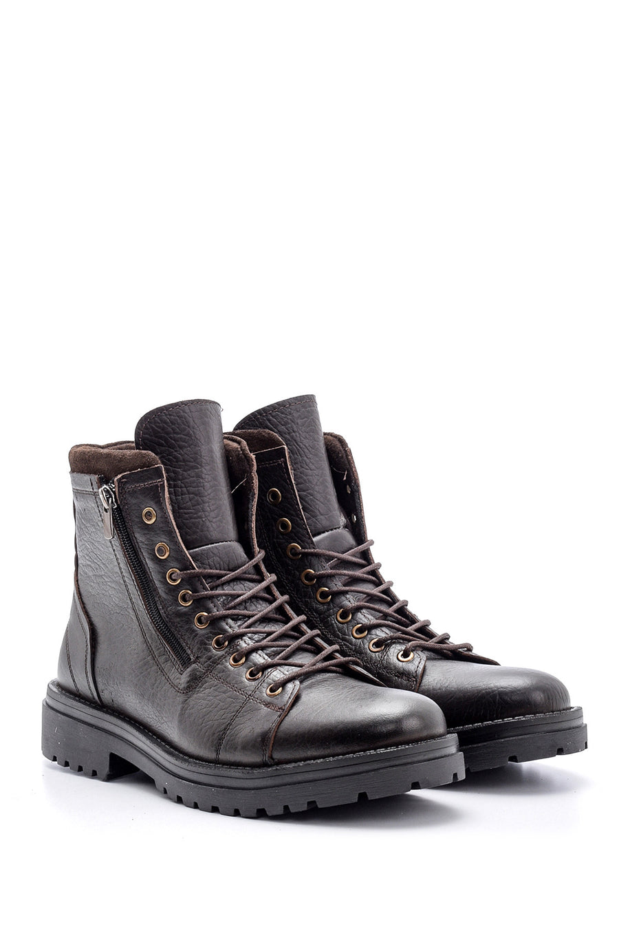 Men's Zippered Leather Boots