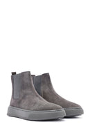 Men's Grey Suede Leather Chelsea Boots | Derimod