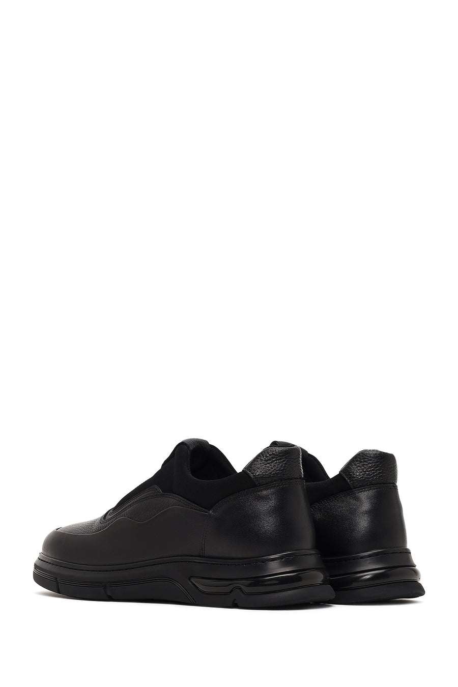 Erkek Siyah Deri Casual Comfort Sneaker