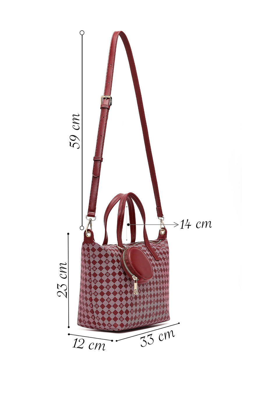 Women's Burgundy Printed Shoulder Bag