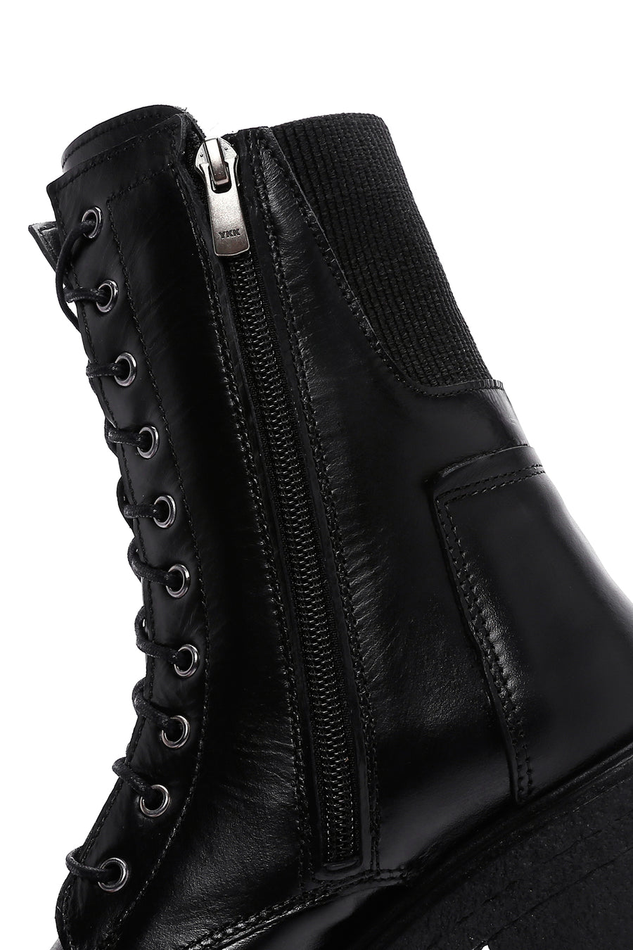 Women's Black Zippered Leather Boots