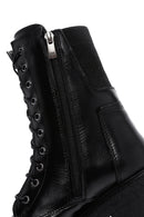 Women's Black Zippered Leather Boots | Derimod