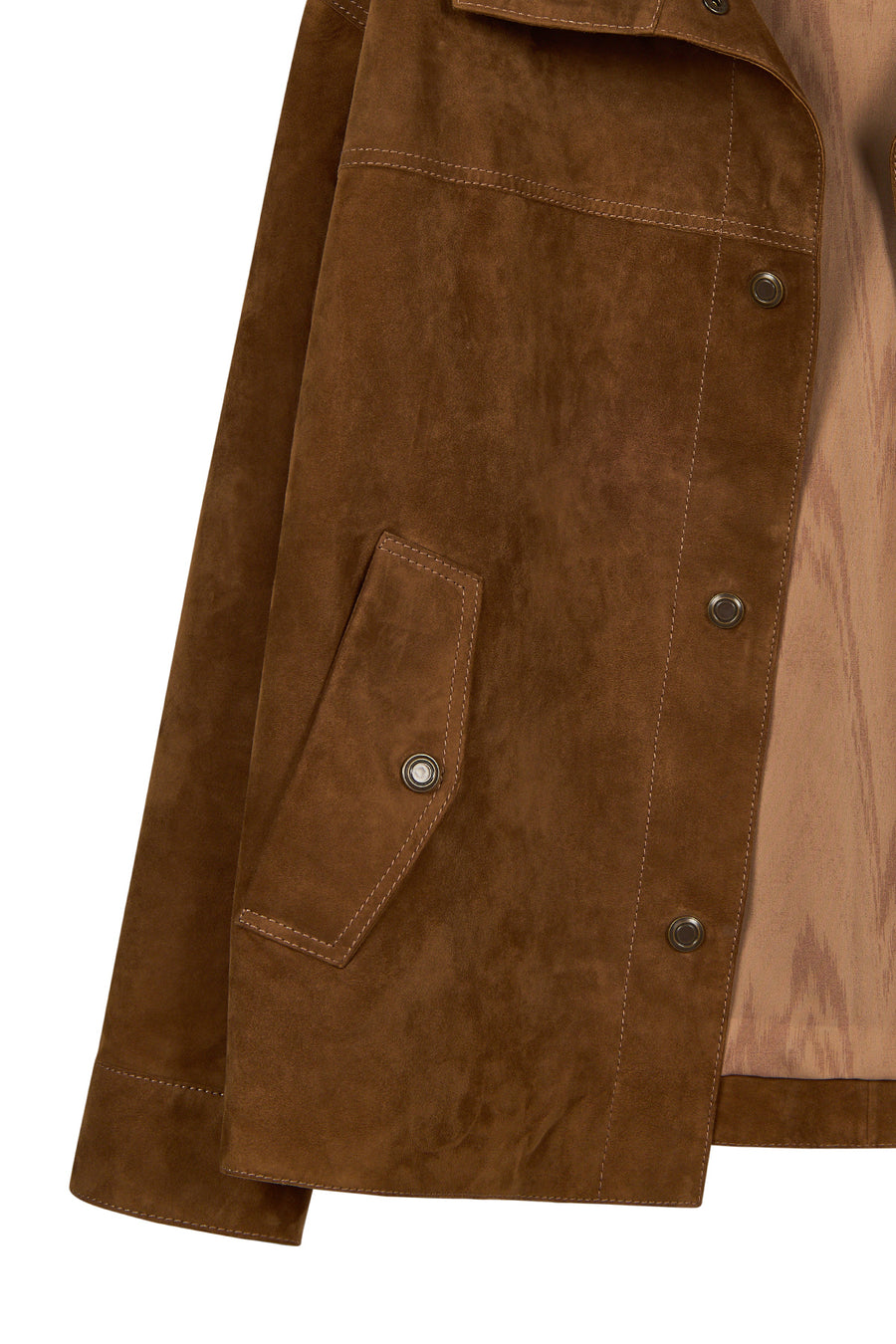 Valencia Woman Camel A-Form Suede Jacket