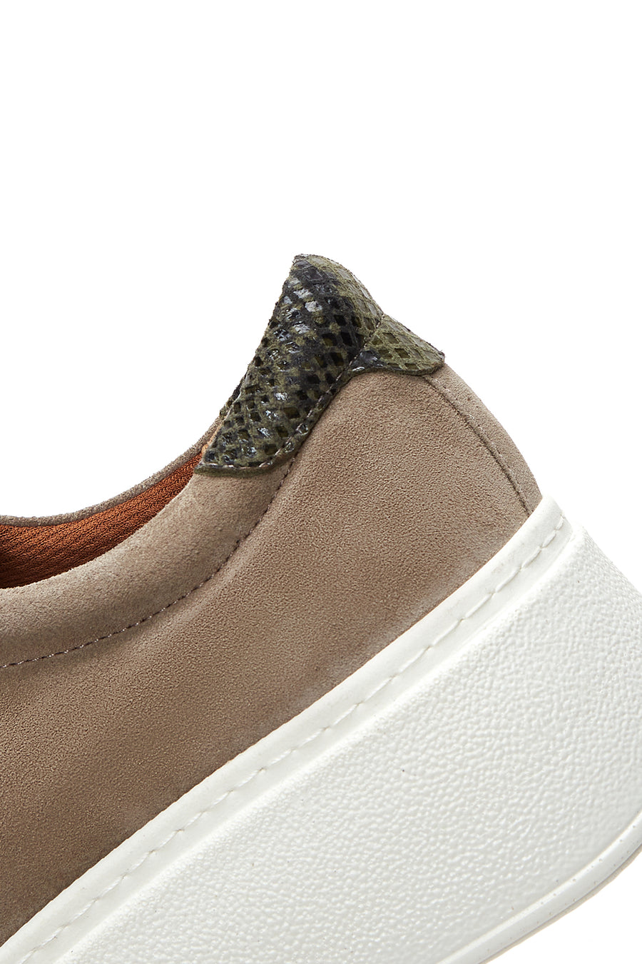 Kadın Vizon Süet Deri Kalın Tabanlı Sneaker