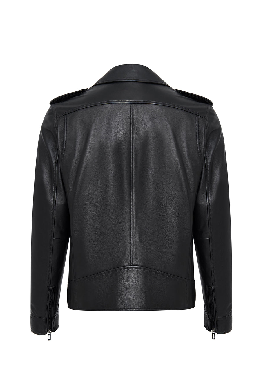 Carter Men's Black Biker Leather Coat