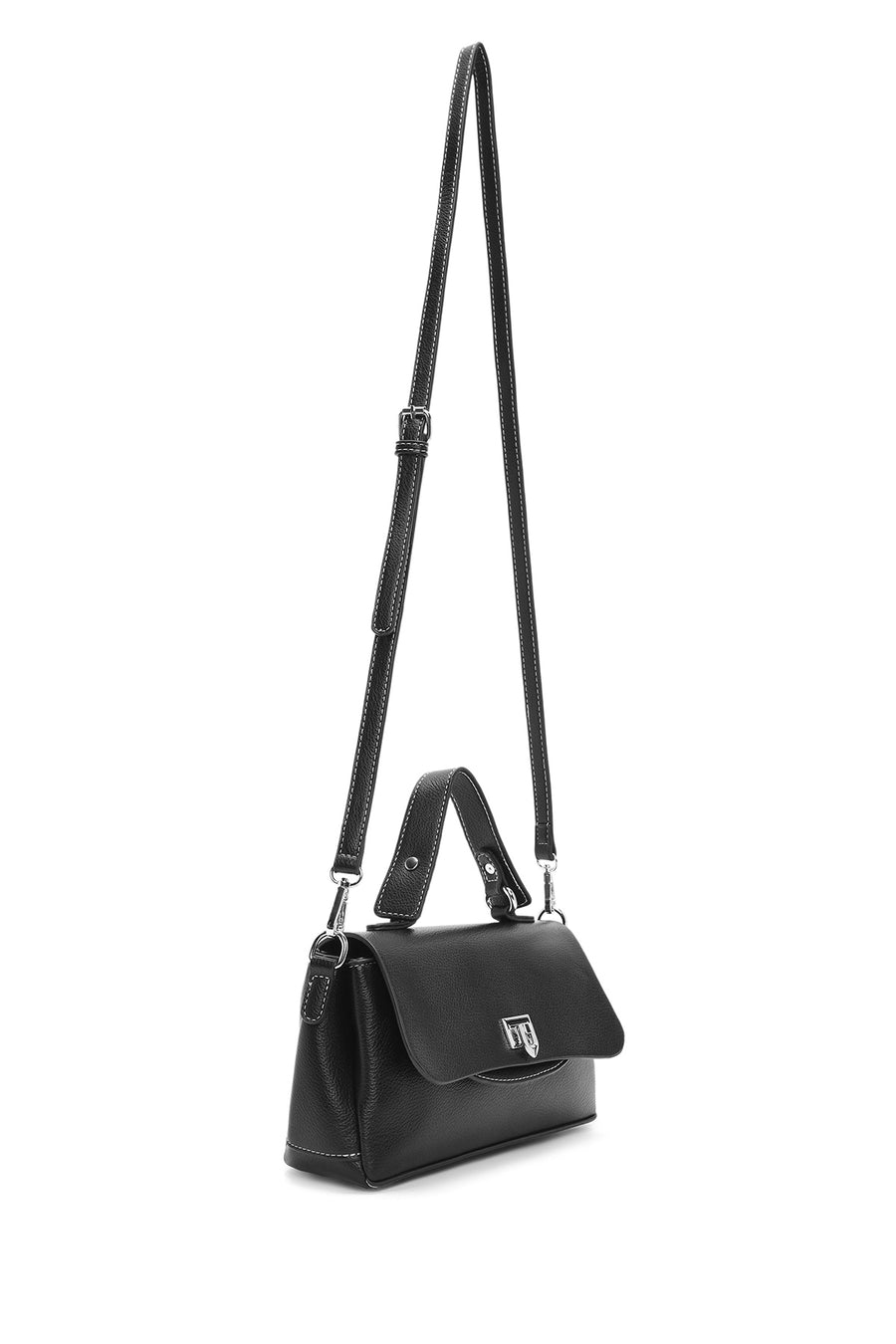 Women's Black Long Strap Casual Shoulder Bag