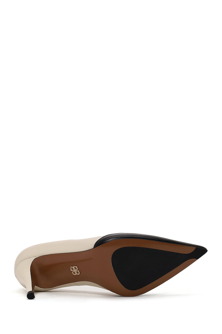 Woman Cream Thin Heeled Leather Stiletto