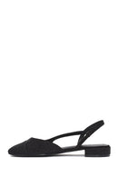 Women's Black Open Back Stoned Ballerinas | Derimod