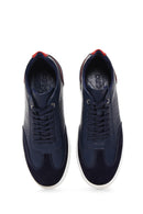 Men's Navy Blue Leather Sneaker | Derimod