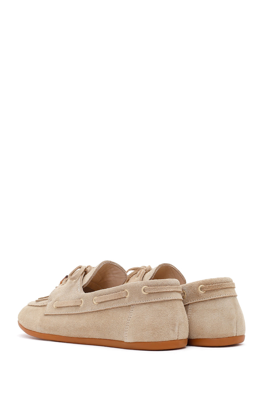 Women's Beige Tassel Suede Leather Loafer