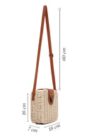 Women's Beige Long Strap Straw Crossbody Bag | Derimod