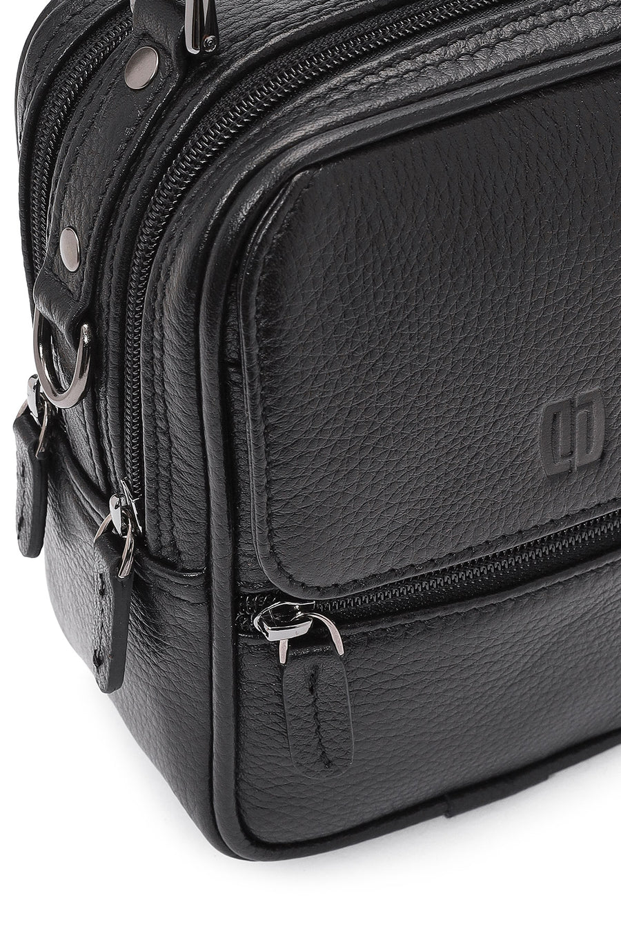 Men's Black Leather Handbag