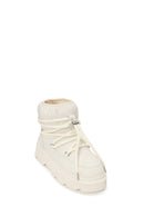 Woman Beige Lace-up Thick-soled Boots | Derimod