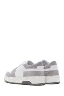 Men's White Suede Detailed Leather Sneaker | Derimod