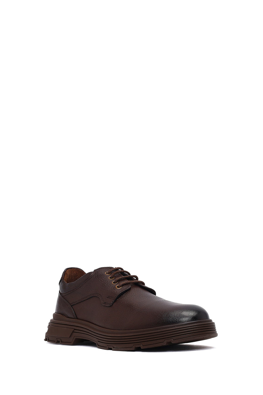 Men's Brown Lace-Up Leather Casual Shoes