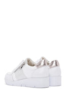 Women's White Thick Soled Leather Sneaker | Derimod