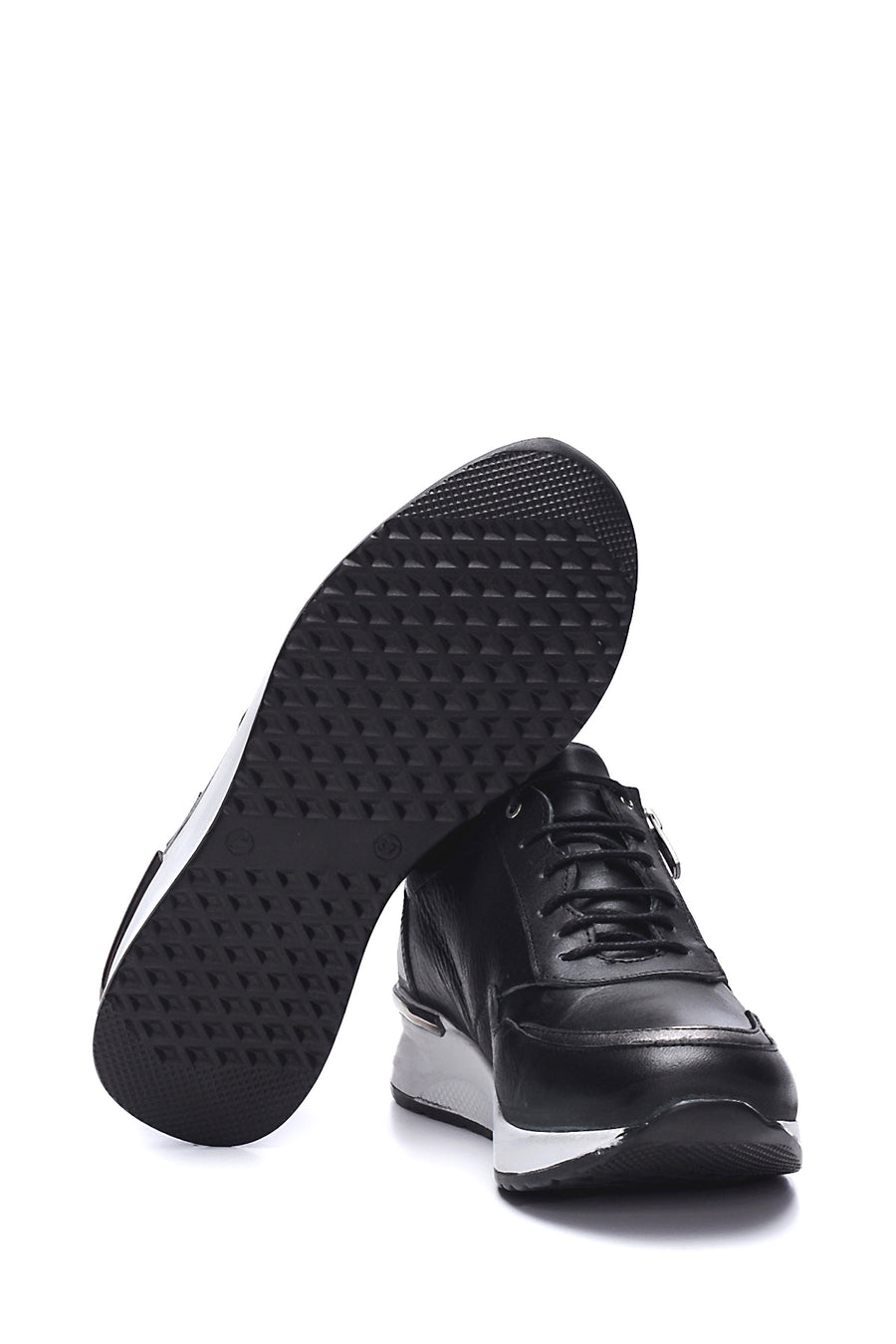 Kadın Deri Kalın Taban Sneaker