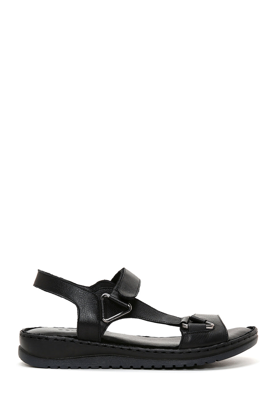 Women's Black Ankle Strap Leather Comfort Sandals 24SFD340318 | Derimod