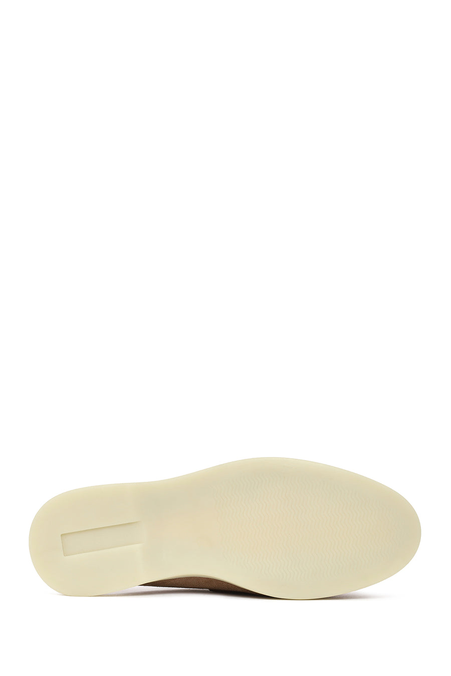 Women's Beige Buckle Suede Leather Slippers