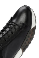 Men's Black Thick Sole Lace-up Leather Casual Sneaker | Derimod