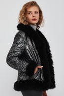 Jet Set Women's Black Double-Sided Teddy Jacket | Derimod