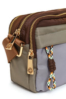 Woman Blue Long Strap Fabric Crossbody Bag | Derimod