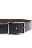 Men's Black Double Sided Leather Belt | Derimod