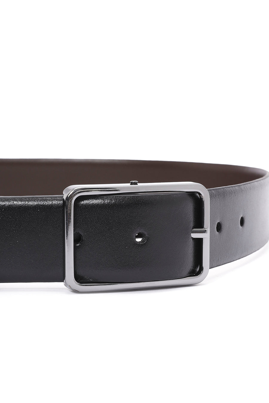 Men's Black Double Sided Leather Belt