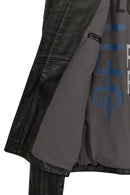 Lavine Male Black Slim-Fit Leather Jacket | Derimod