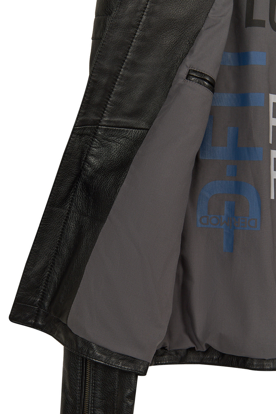 Lavine Male Black Slim-Fit Leather Jacket