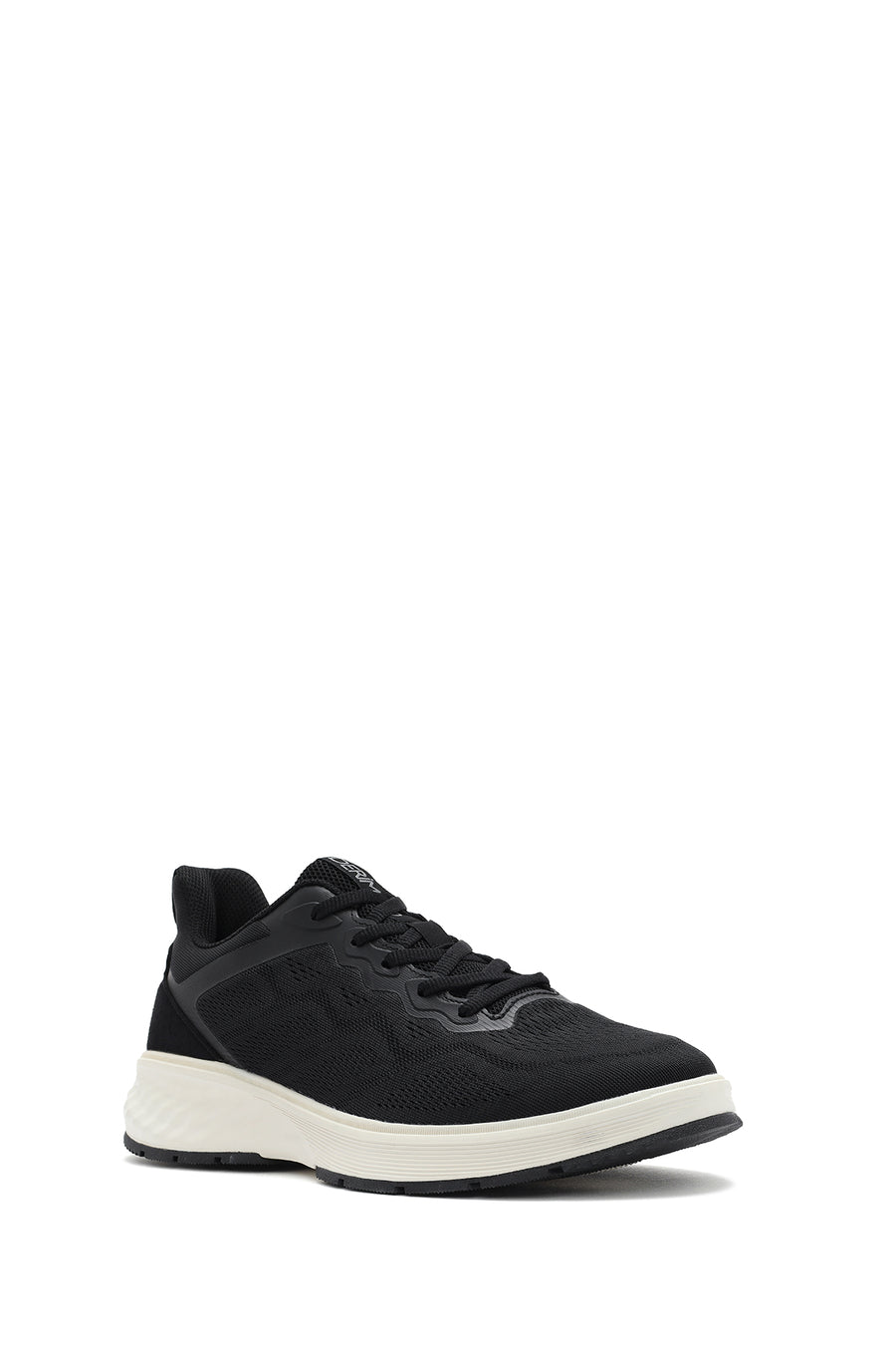 Men's Black Lace-Up Thick Sole Sneaker
