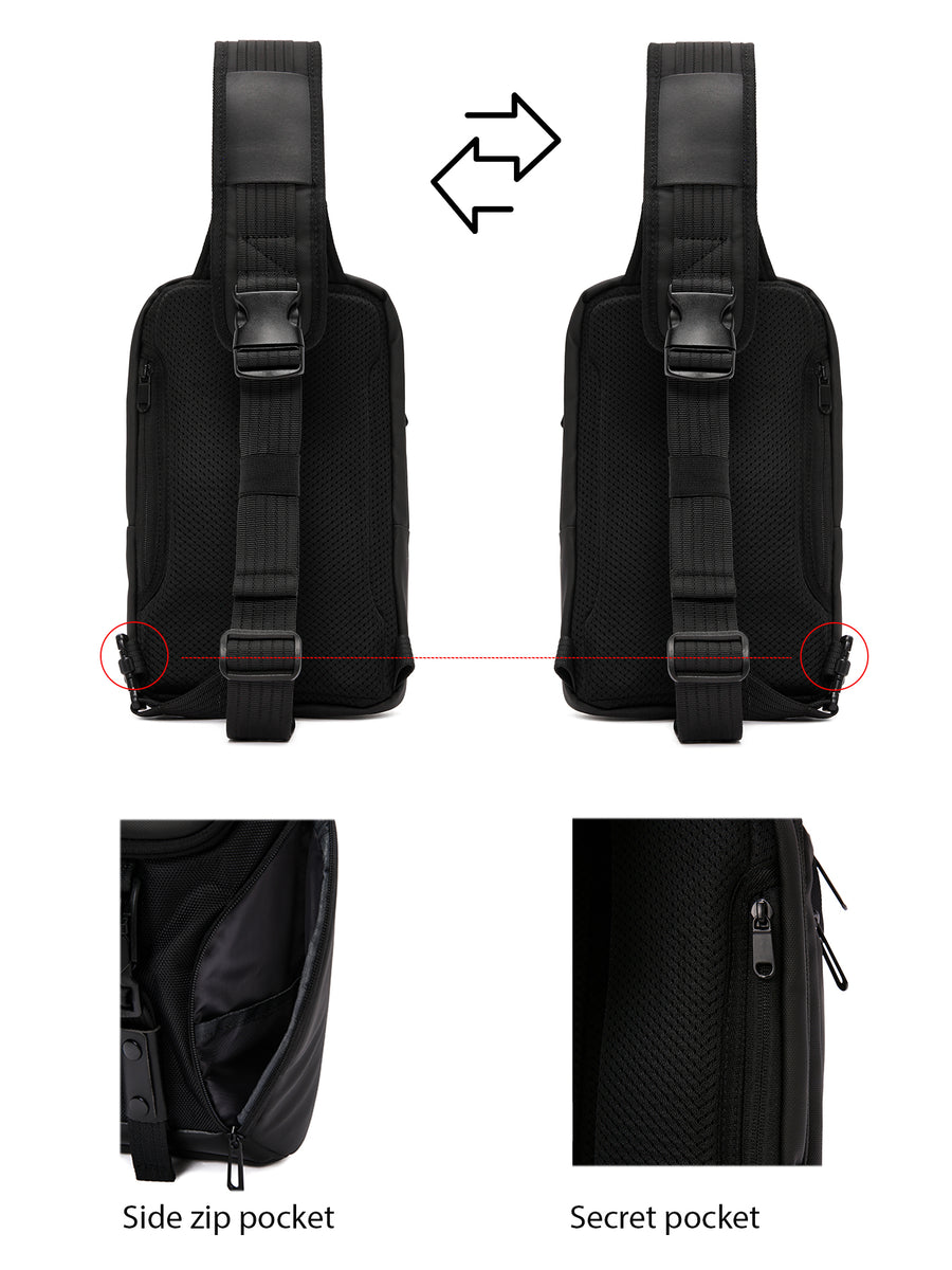 D-Pack Men's Black Long Strap Shoulder Bag