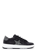 Women's Black Lace-up Leather Sneaker | Derimod