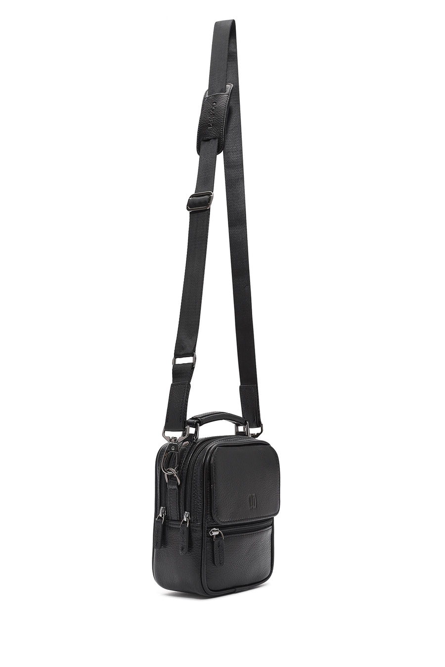 Men's Black Leather Handbag