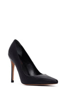 Women's Black Thin Heeled Leather Stiletto | Derimod