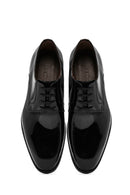 Men's Black Laced Patent Leather Classic Shoes | Derimod