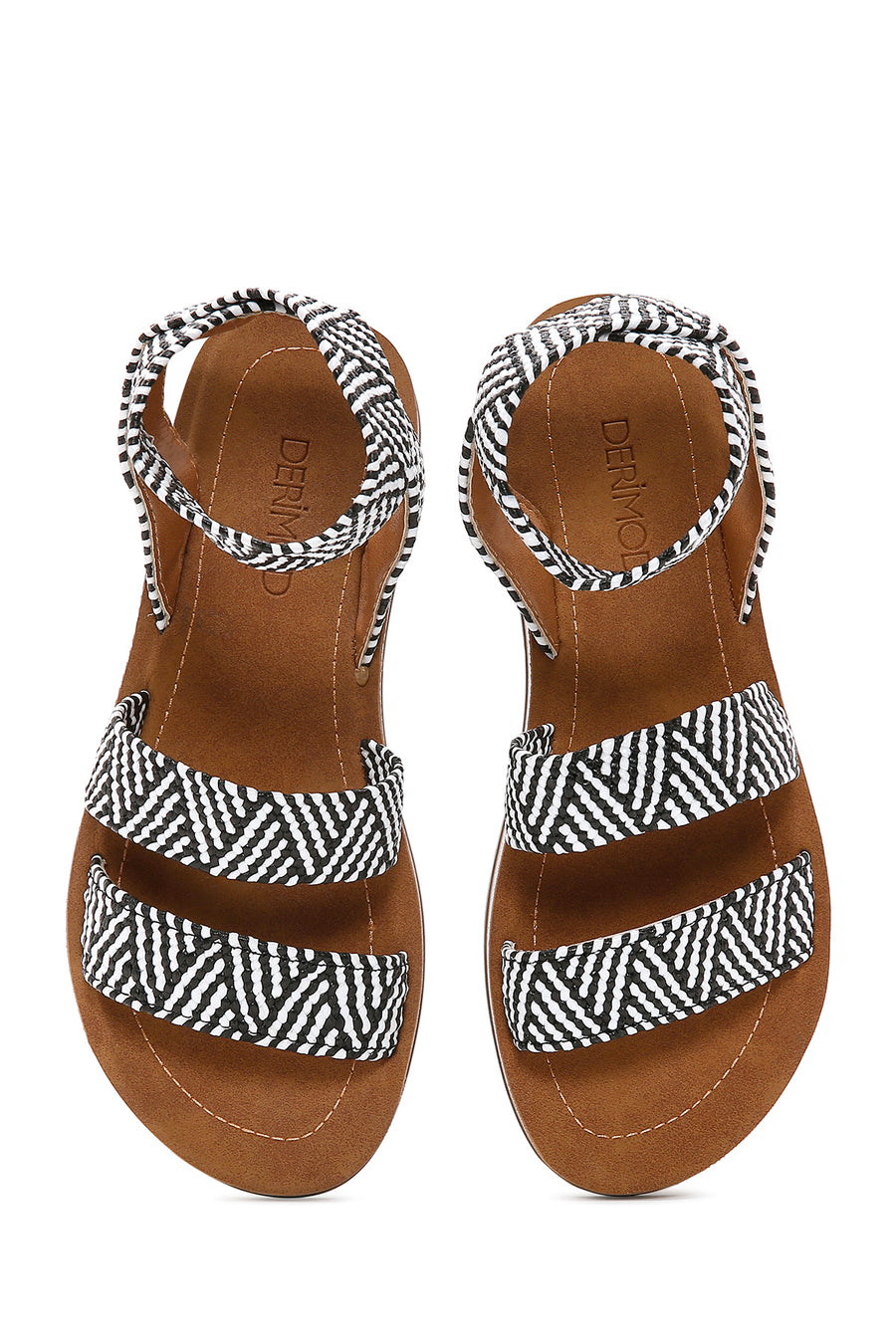 Women's Black Double Strap Sandals