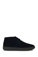 Geox Men's Navy Blue Spherica Ecub-1 Lace-Up Suede Leather Casual Shoes | Derimod