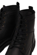 Male Black Lace-up Leather Casual Boots | Derimod