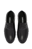 Men's Black Leather Casual Loafer | Derimod