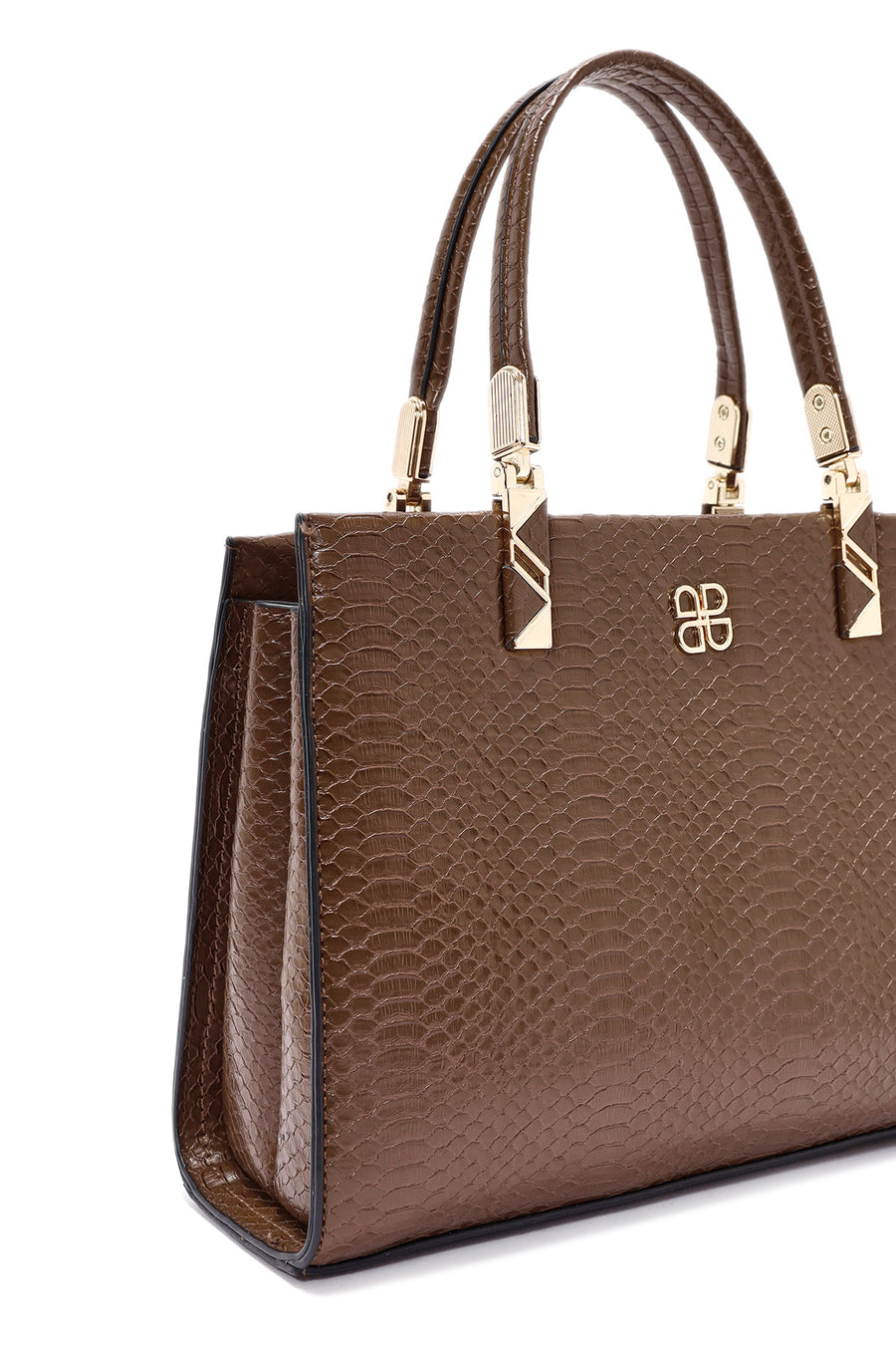 Women's Brown Long Strap Printed Handbag