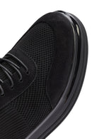 Men's Black Thick Sole Lace Up Fabric Sneaker | Derimod