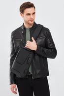 Paul Men's Black Leather Coat | Derimod