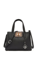 Women's Black Long Strap Fabric Handbag | Derimod