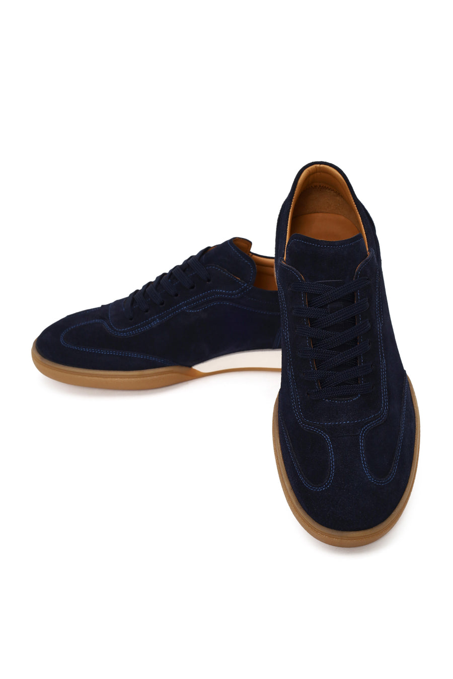 Erkek Lacivert Bağcıklı Süet Deri Sneaker