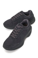 Erkek Gri Bağcıklı Kalın Tabanlı Kumaş Sneaker | Derimod