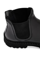 Male Black Thick-Soled Leather Chelsea Boots | Derimod