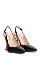Women's Black Leather Heeled Shoes | Derimod
