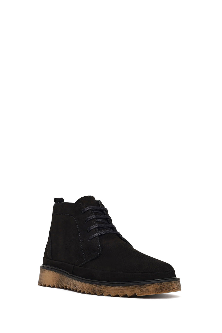 Male Black Zip Closure Nubuck Leather Boots